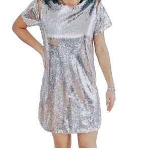 FATE Silver Sequin Dress